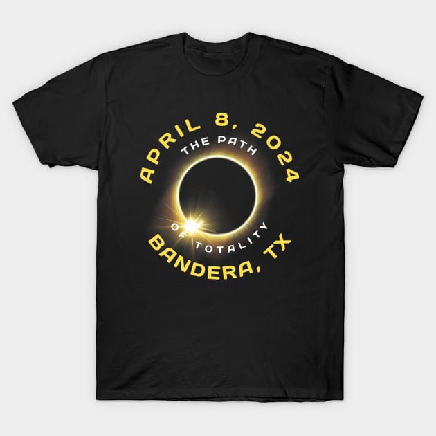 Bandera Texas Solar Eclipse Totality April 8 2024 T-Shirt by klei-nhanss